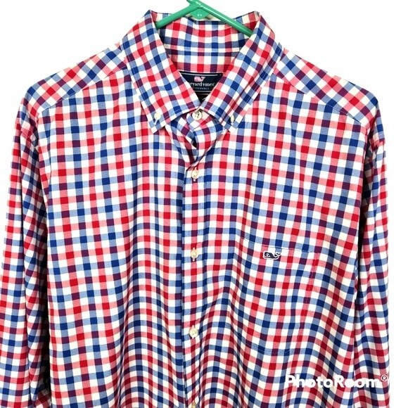 Vineyard Vines Mens Performance Classic Fit Long Sleeve Trucker Shirt Size L - Picture 3 of 6